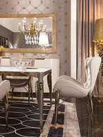 Ensemble de table à manger rectangulaire en marbre naturel de style moderne et luxueux Fuenistyle avec 8 chaises pour hôtels et villas