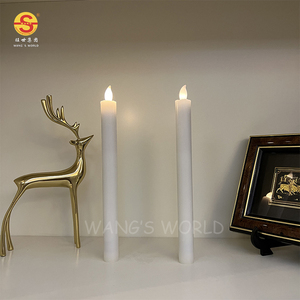 <strong>White</strong> Wax LED Flickering Tapered <strong>Candles</strong> D2.1*H25cm 2*AAA Battery Operated <strong>Taper</strong> <strong>Candles</strong> - Product Image 6