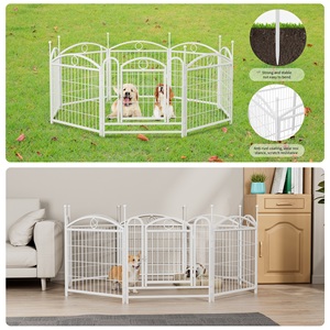 Corral para Perros Resistente para Interiores/Exteriores con Cierre de Botón, Corral Metálico con Diseño Sólido y Puertas para Cachorros y Perros - Product Image 4
