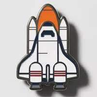 Épinglette émaillée personnalisée fusée spatiale, badge astronaute mignon dessin animé pour usine OEM Raveloop, style antique et moderne
