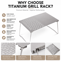Grille de barbecue en titane pur, support de table pliable pour le camping, ustensiles de cuisine ultralégers pour pique-nique en plein air, équipement de camping en titane