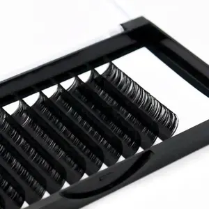 Extensões de cílios individuais Premium Atacado Matte Black Silk Eyelash Extensões 0.05 0,07 0,20 Espessura C D Curl