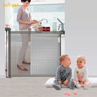 Barrière de sécurité pour bébé Sair, filet de sécurité pour escalier, porte pour enfants, porte coulissante pour escalier, barrière de sécurité rétractable pour bébé