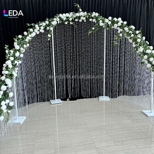 Arco de Boda Elegante de Hierro LEDA, Semicircular, Dos Estilos, Fondo para Ceremonia, Fiesta, Cumpleaños, Decoración de Bodas - Product Image 2