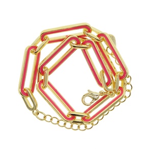 Brazalete de Cadena de Eslabones Abiertos Chapado en Oro, Color Caramelo, para Mujer - Product Image 6