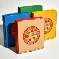 Boîtes à pizza jetables biodégradables personnalisées avec design sur mesure, pelliculage mat et gaufrage, emballage alimentaire sûr