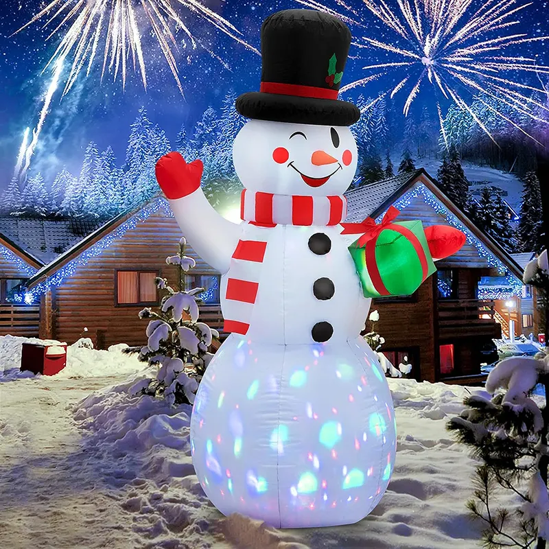 Надувной Снеговик раздувает встроенные красочные огни, рекламные 5 футов, рождественские надувные