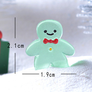 Nuevo lindo luminoso mini hombre de pan de jengibre micro paisaje adornos de nieve DIY accesorios de Navidad juguetes al por mayor bolsas ciegas - Product Image 6