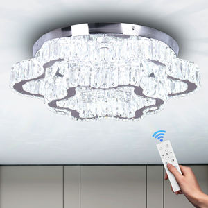 Luz de techo LED decorativa de cristal K9 moderna para sala de estar, hogar y bar, lámpara de tamaño medio con forma de montaje - Product Image 1