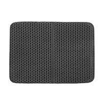 Tapis de litière pour chat rectangulaire en nid d'abeille imperméable et antidérapant, double couche en mousse EVA, facile à nettoyer, piège à sable de 5 kg, accessoire pour chat domestique