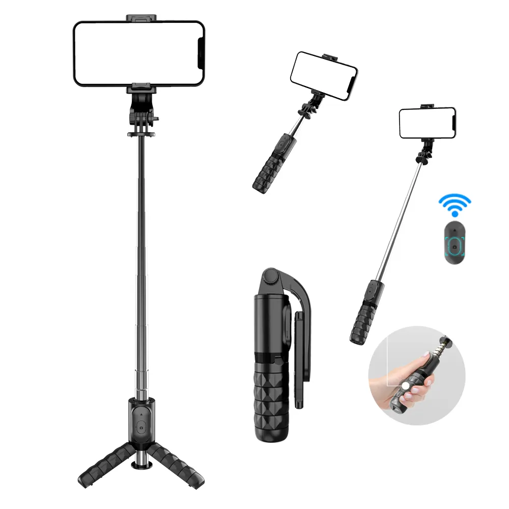Yeni ürün sıcak satış Selfie sopa Tripod Led ışık telefon kablosuz el sabitleyici Selfie sopa Q11