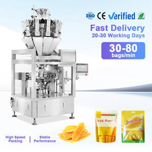 Máquina Empacadora Rotativa Automática de Alta Velocidad de 6/8 Estaciones para Bolsas Preformadas, Máquina Empacadora de Chips de Mango y Plátano Secos - Product Image 1