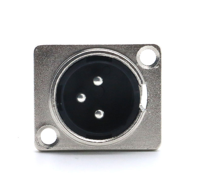 Wholesale 3Pin XLR Panel Mount Male Socket Connector 3Pin XLR Male Microphone Audio Mixer Plug Connector Socket