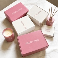 Boîtes d'expédition en carton ondulé mat, pliables, écologiques et recyclables, couleur unie, avec logo personnalisé imprimé, pour parfums d'intérieur portables - Vente en gros