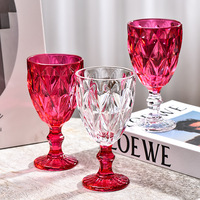 Verres à vin en cristal gaufré vintage colorés, coupe diamant, personnalisables multicolores, pour mariages, fêtes, promotions