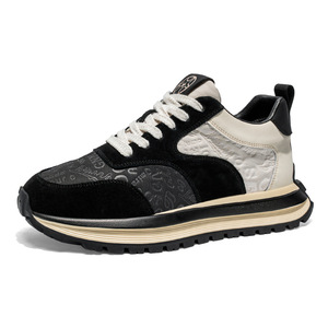 Zapatos Deportivos Casuales de Cuero Genuino para Hombre, Transpirables, con Suela Gruesa, Diseño Versátil que Aumenta la Altura - Product Image 2