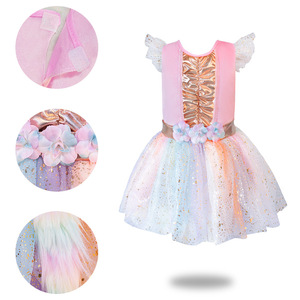 Disfraz de <span class=keywords><strong>unicornio</strong></span> arcoíris para niñas con diadema, tutú de <span class=keywords><strong>princesa</strong></span> para fiesta de cumpleaños, Halloween, carnaval, cosplay, de 4 a 12 años - Product Image 4