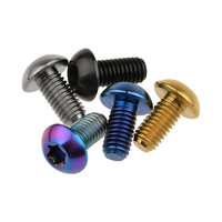 Vis à tête ronde Torx en alliage de titane GR2 GR5 M2 M3 M4 M5 M6, vis à tête bouton Torx en titane colorée plaquée zinc