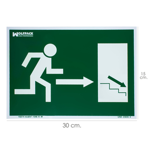 Segnale di uscita: Scala a destra verso il basso 30 x 21 (H) cm. - Product Image 1