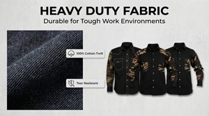 Camicie Ignifughe Mimetica Personalizzate <span class=keywords><strong>da</strong></span> Uomo, Comode per <span class=keywords><strong>Lavoro</strong></span> Industriale e Edilizia, <span class=keywords><strong>Abbigliamento</strong></span> di Sicurezza Ignifugo - Product Image 3