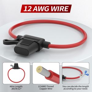 18AWG 16AWG 14/12/10AWG Waterproof Auto Medium In-line <b>Fuse</b> Holder 12V 24V 32V <b>Fuse</b> Holder with Wire - Product Image 5