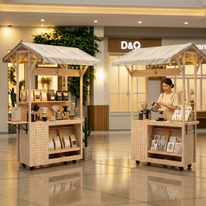 Manufacturer Wholesale Original Wooden Style Wooden <b>Stall</b> Outdoor Wooden Mobile <b>Market</b> <b>Stall</b> <b>Display</b> <b>Stand</b> - Product Image 3