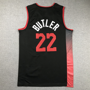 Nouveaux styles 2025, ventes chaudes et haute qualité, maillot de basket-ball pour hommes, broderie cousue, noir et rouge # Maillot de Jimmy <span class=keywords><strong>Butler</strong></span> de <span class=keywords><strong>Miami</strong></span>, numéro <span class=keywords><strong>22</strong></span> - Product Image 2