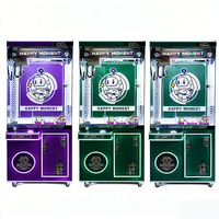 Machine à griffes avec cabinet métallique, jeu d'arcade, garantie 1 an, paiement sans espèces, force de griffes réglable et lumières LED multicolores