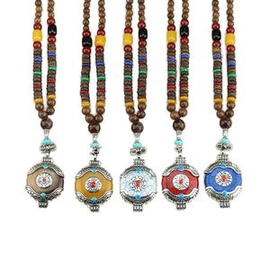 Collar Étnico de Estilo Tibetano con Cadena Larga de Aleación y Madera, Unisex, Regalo, 1 Pieza (Color Aleatorio) - Product Image 2