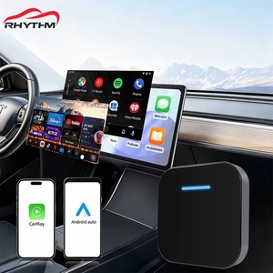Boîtier de voiture sans fil RhythmWireless, compatible CarPlay et Android Auto, téléchargement d'applications, navigation en ligne 4G eSIM pour Tesla - Product Image 1