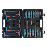 Jeu de clés hexagonales/Torx à poignée en T en plastique, 26 pièces, avec embout sphérique à bras long, clé Allen en forme d'étoile, outils à main, boîte à outils professionnelle