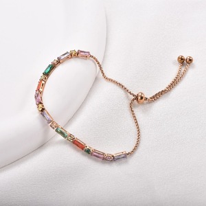 Bracelet coulissant en acier inoxydable avec zircone cubique pour femme, chaîne ajustable, bracelet tennis, bijoux empilables tendance, cadeau - Product Image 5