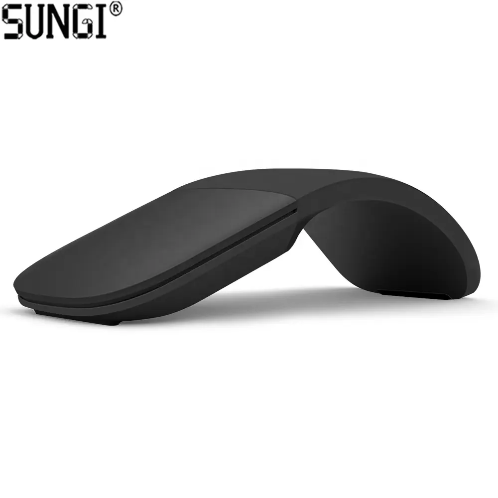 Micro soft Slim and Portable Wireless Foldable Blue tooth Mouse Optical BT Mouse Folding Surface Arc Touch Mouse for iPad Phone