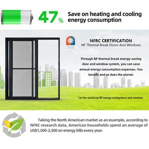 Porte coulissante en aluminium double verre trempé Porte coulissante de haute qualité et économe en énergie <span class=keywords><strong>avec</strong></span> <span class=keywords><strong>moustiquaire</strong></span> - Product Image 6