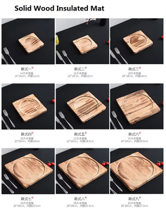 Nouveaux tapis isolants thermiques en bois de style campagnard écologiques pour la maison et les restaurants, forme carrée, pour barbecue et pot de sable - Product Image 5