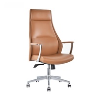Chaise de bureau exécutive ergonomique à dossier haut en cuir PU, design mi-siècle, siège pivotant réglable, garantie de 2 ans, pour la maison