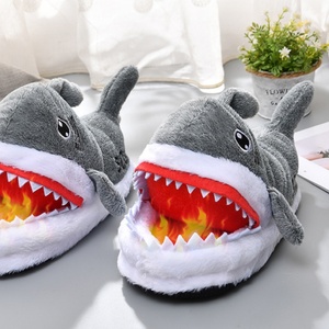 <b>Novelty</b> Big White and Gary Sharks Personal Custom Unisex <b>Slipper</b> for Mens Decoration and Holiday Gifts - Product Image 2