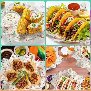 Custom Wet Strength Grease Proof Burrito Wrapper Mexican Tortilla Breakfast Taco Wrap <b>Paper</b> - Product Image 3