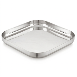 VISHAL HANDICRAFT Unique Rectangle Design Iron Metal Serving Tray Handles Customizable Color Size Modern Custom Logo Home Decor - Product Image 1