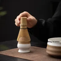 Fouet à thé en porcelaine céramique écologique et porte-brosse Design moderne pour accessoires de cérémonie du thé Matcha japonais