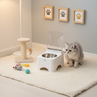Bol d'alimentation à ouverture/fermeture automatique, distributeur de nourriture intelligent pour chat, dispositif d'alimentation automatique en plastique avec capteur infrarouge pour chats