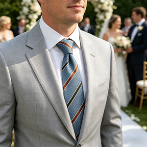 Cravates personnalisées pour hommes, cravates en twill, cravates classiques tissées à rayures pour mariage et fête - Product Image 1