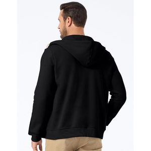 FOXA <b>Mens</b> Full Zip Hoodie Fleece Sweatshirt Casual Long Sleeve Breathable Hooded <b>Pullover</b> <b>Men's</b> Apparel - Product Image 2