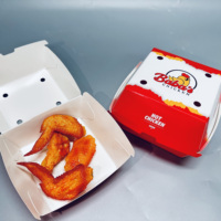 Boîte en papier kraft imperméable personnalisée avec logo, jetable, pour hamburgers, frites, poulet, chips, pour restaurant de restauration rapide