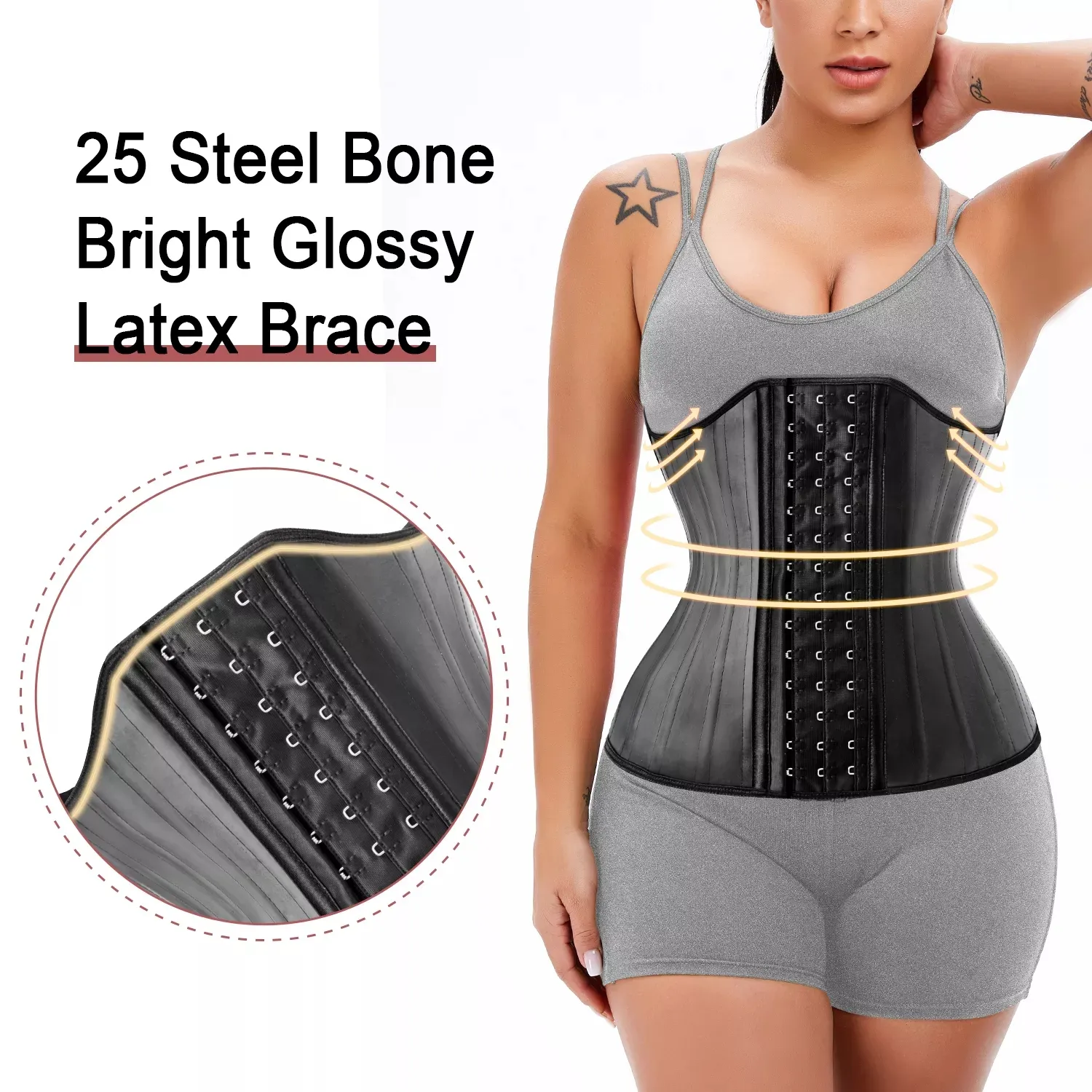 Wholesale Women Body Shaper Waist Slimming Wrap Latex Waist Trainer Belt with 25 Steel Bones