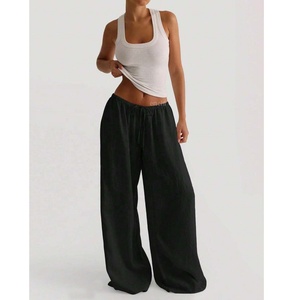 <span class=keywords><strong>Pantalon</strong></span> <span class=keywords><strong>en</strong></span> <span class=keywords><strong>lin</strong></span> <span class=keywords><strong>pantalon</strong></span> à cordon décontracté personnaliser Logo et <span class=keywords><strong>pantalon</strong></span> <span class=keywords><strong>en</strong></span> tissu Sexy <span class=keywords><strong>pantalon</strong></span> large respirant pour <span class=keywords><strong>femme</strong></span> - Product Image 5