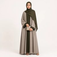 Ensemble Abaya quatre pièces pour femmes, couleur olive, vêtements islamiques modestes