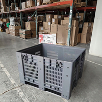 Palette en plastique écologique empilable, perforée, emboîtable, pliable, pliable, boîte solide, conteneurs en plastique extra-larges, OEM/ODM