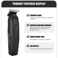 AldoeChoice Tondeuse Professionnelle sans Fil et Ajustable à Lame en T, Machine de Coiffure pour Barbiers, Tondeuse Électrique Rechargeable pour Hommes
