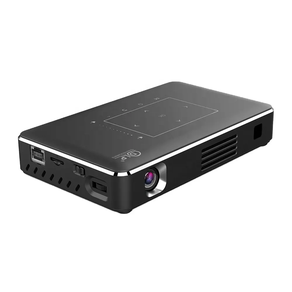 วิดีโอ4K P10 2กรัม16G DLP 4.0 Salange 8000 Power Bank Mini Projector ROM BT Android6.0โทรศัพท์ Led Beamer พร้อมแบตเตอรี่0.75KGS Mah